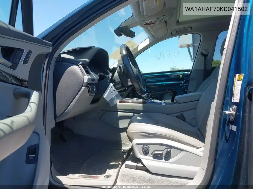2019 Audi Q7 45 Premium/45 Se Premium VIN: WA1AHAF70KD041502 Lot: 45556376