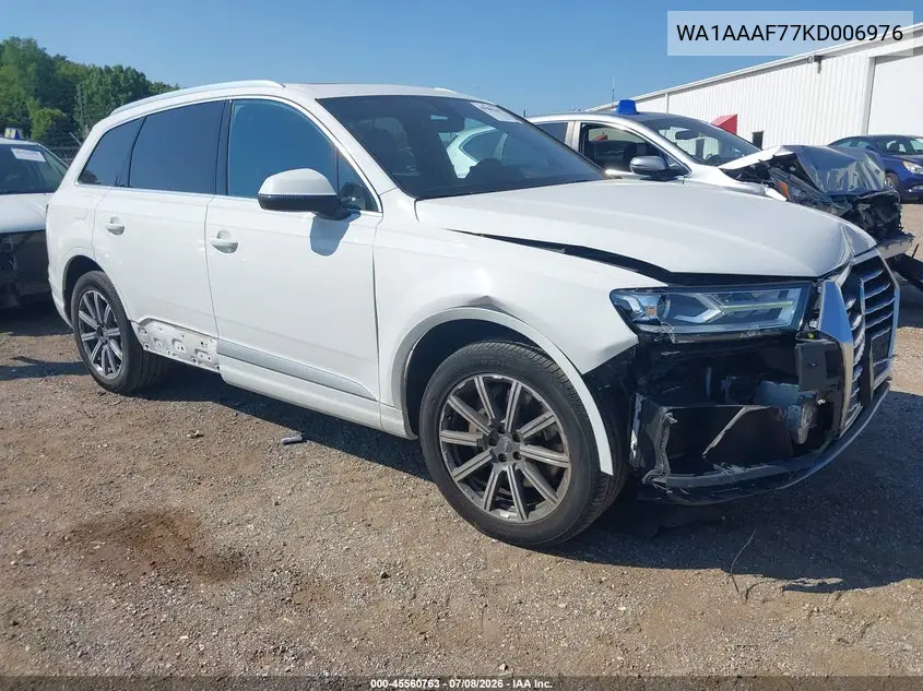 2019 Audi Q7 55 Premium/55 Se Premium VIN: WA1AAAF77KD006976 Lot: 45560763