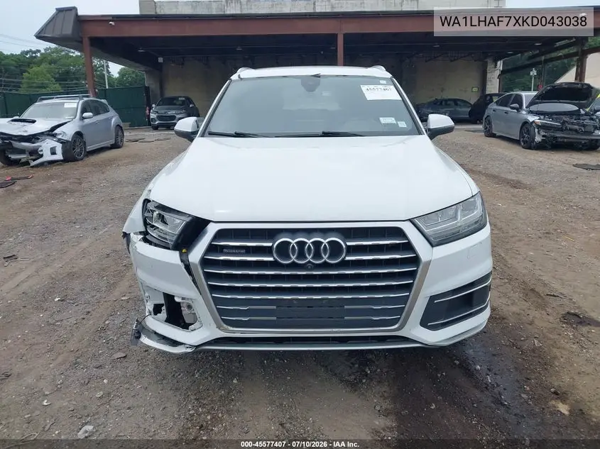 2019 Audi Q7 45 Premium VIN: WA1LHAF7XKD043038 Lot: 45577407