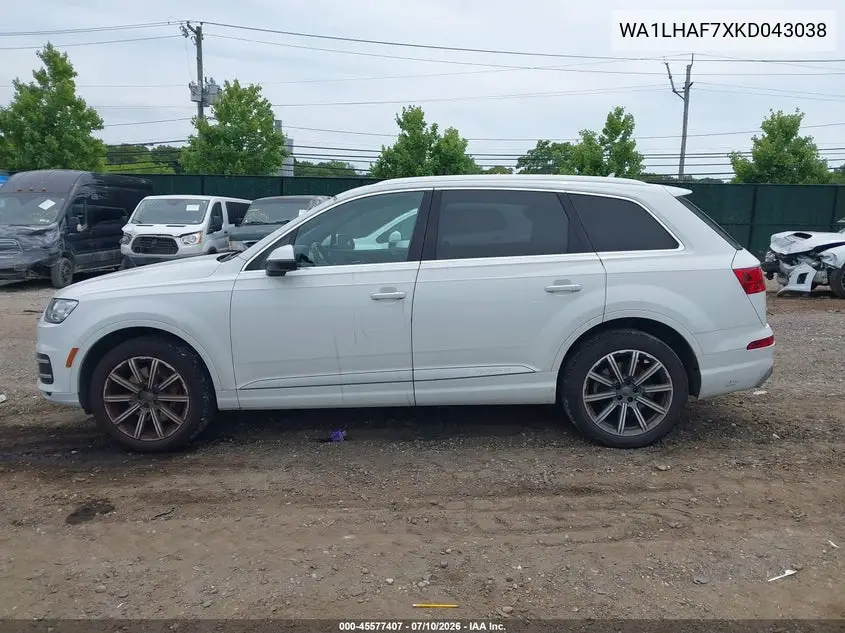 2019 Audi Q7 45 Premium VIN: WA1LHAF7XKD043038 Lot: 45577407