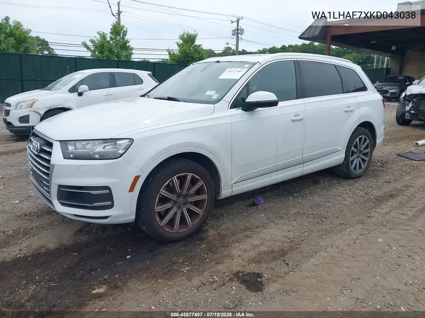 2019 Audi Q7 45 Premium VIN: WA1LHAF7XKD043038 Lot: 45577407