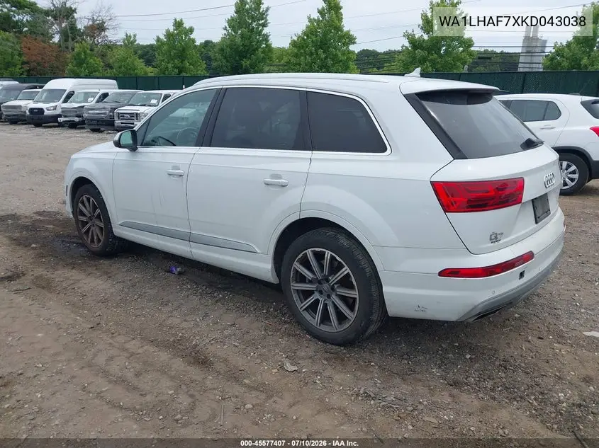 2019 Audi Q7 45 Premium VIN: WA1LHAF7XKD043038 Lot: 45577407