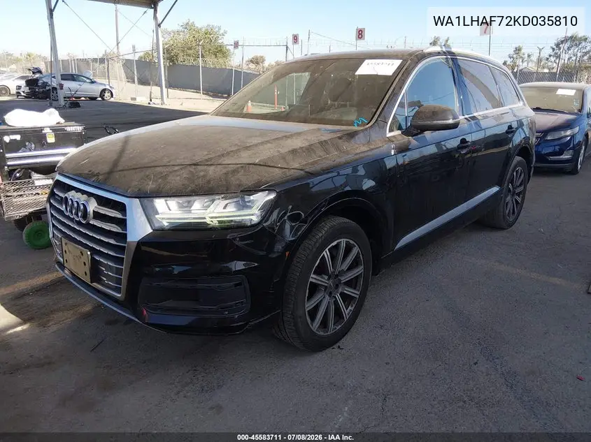 2019 Audi Q7 45 Premium VIN: WA1LHAF72KD035810 Lot: 45583711