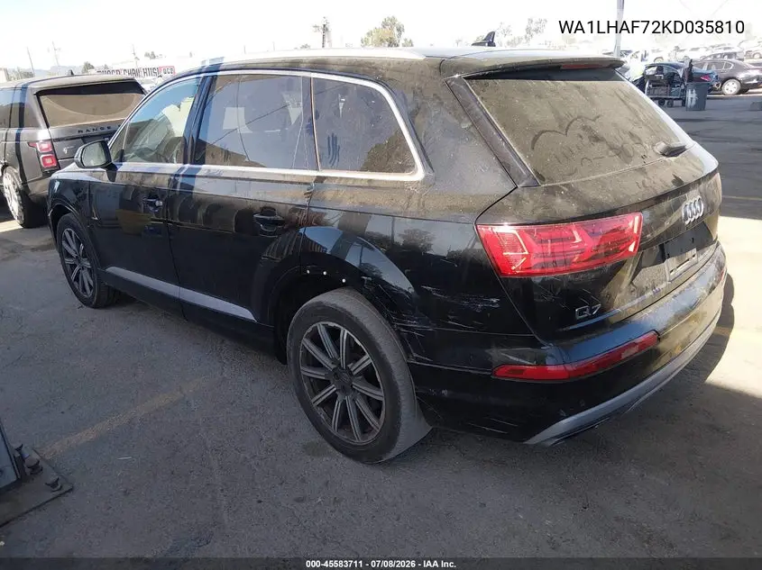 2019 Audi Q7 45 Premium VIN: WA1LHAF72KD035810 Lot: 45583711