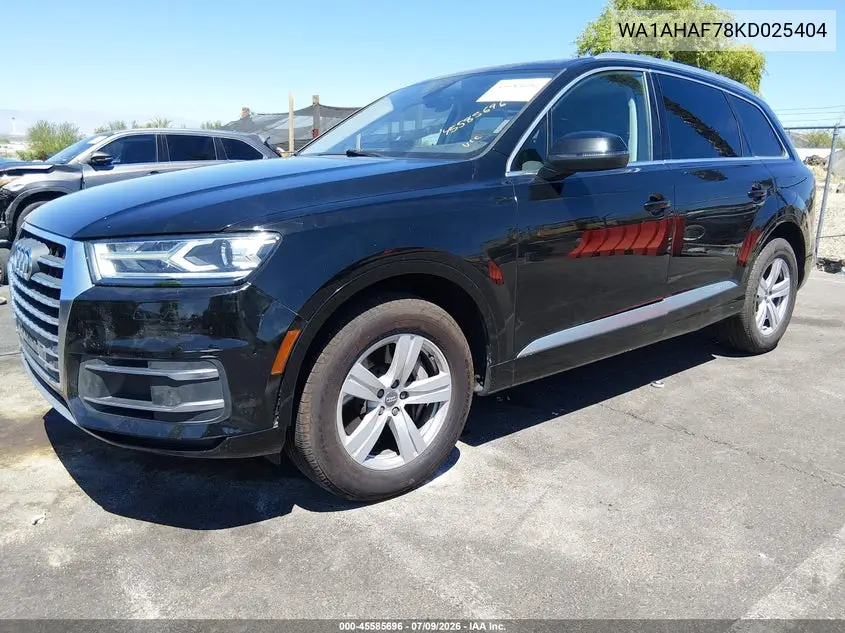 2019 Audi Q7 45 Premium/45 Se Premium VIN: WA1AHAF78KD025404 Lot: 45585696