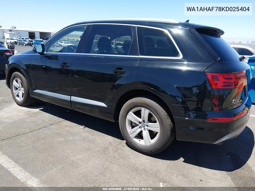 2019 Audi Q7 45 Premium/45 Se Premium VIN: WA1AHAF78KD025404 Lot: 45585696