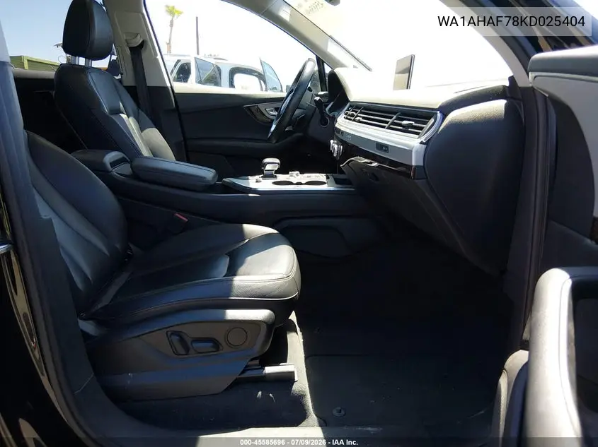 2019 Audi Q7 45 Premium/45 Se Premium VIN: WA1AHAF78KD025404 Lot: 45585696