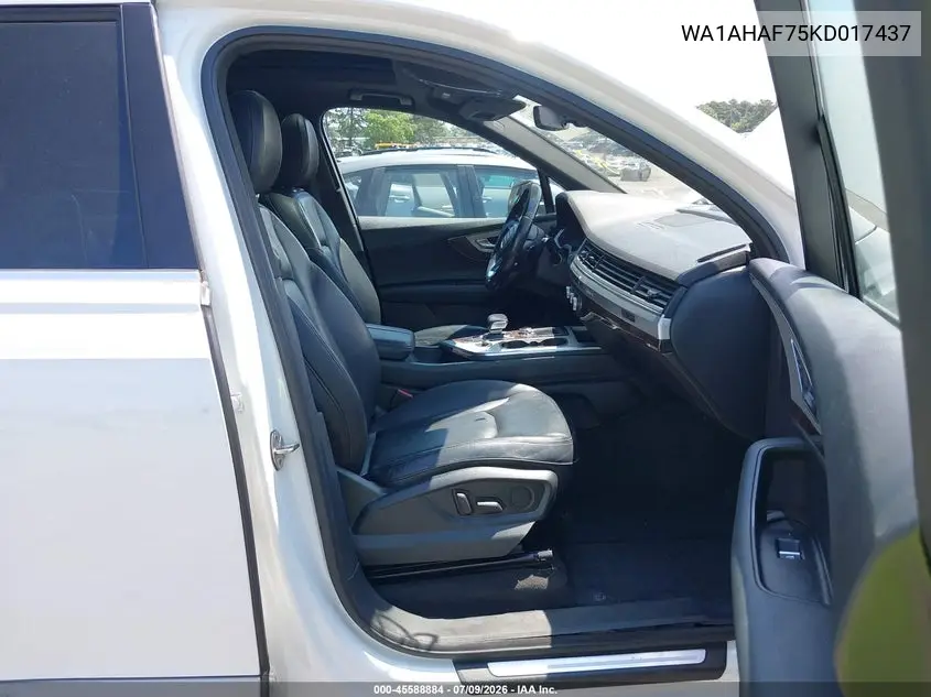 2019 Audi Q7 45 Premium/45 Se Premium VIN: WA1AHAF75KD017437 Lot: 45588884
