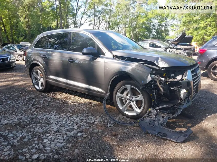 2019 Audi Q7 55 Premium VIN: WA1VAAF7XKD012014 Lot: 45602649