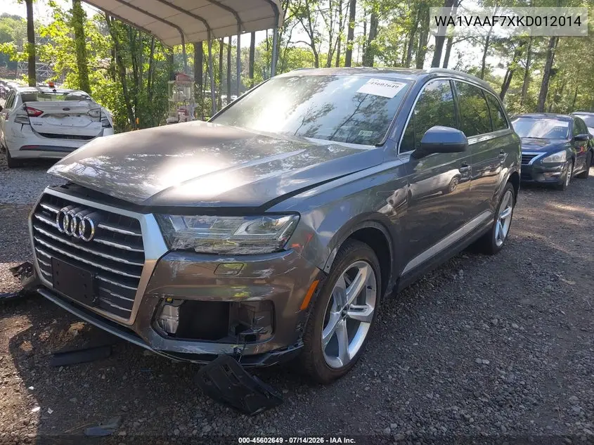 2019 Audi Q7 55 Premium VIN: WA1VAAF7XKD012014 Lot: 45602649