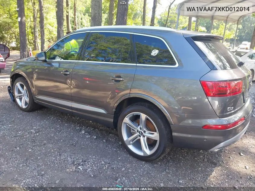 2019 Audi Q7 55 Premium VIN: WA1VAAF7XKD012014 Lot: 45602649