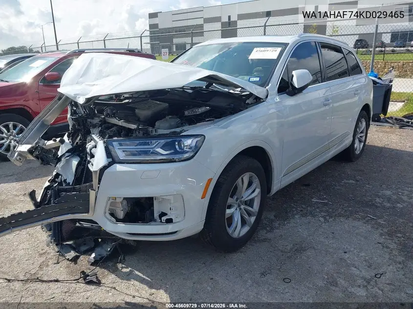 2019 Audi Q7 45 Premium/45 Se Premium VIN: WA1AHAF74KD029465 Lot: 45609729