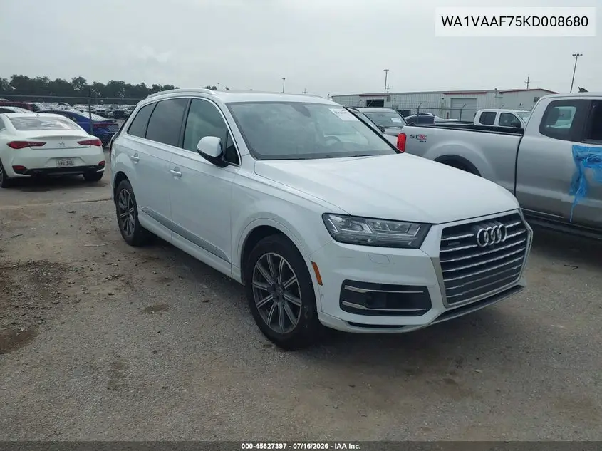 2019 Audi Q7 55 Premium VIN: WA1VAAF75KD008680 Lot: 45627397