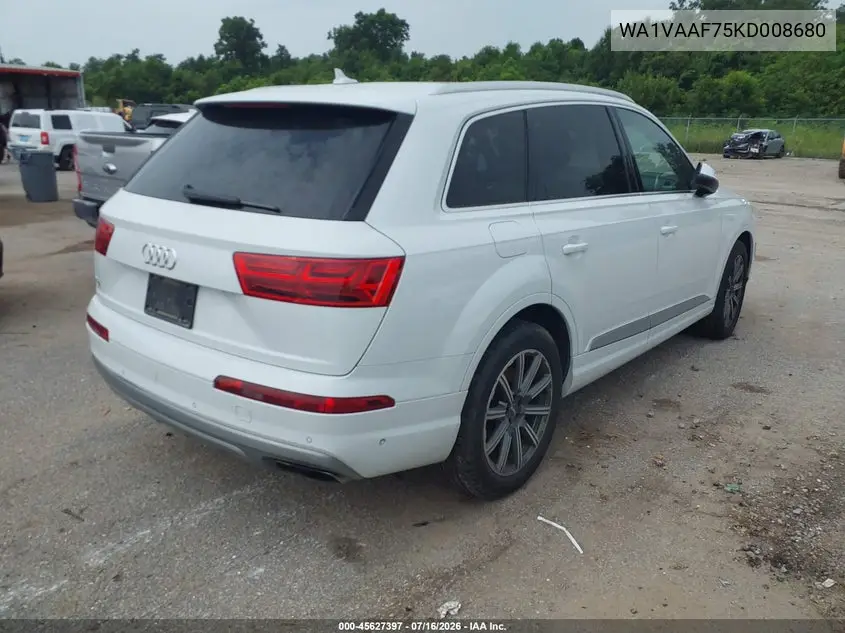 2019 Audi Q7 55 Premium VIN: WA1VAAF75KD008680 Lot: 45627397