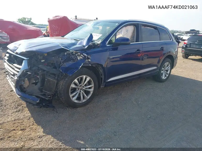 2019 Audi Q7 55 Premium/55 Se Premium VIN: WA1AAAF74KD021063 Lot: 45627623