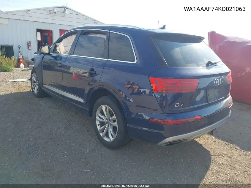 2019 Audi Q7 55 Premium/55 Se Premium VIN: WA1AAAF74KD021063 Lot: 45627623