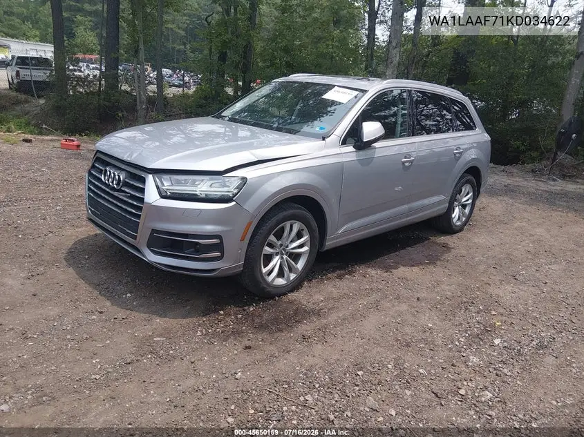 2019 Audi Q7 55 Premium/55 Se Premium VIN: WA1LAAF71KD034622 Lot: 45650159