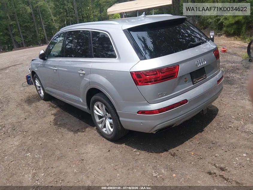 2019 Audi Q7 55 Premium/55 Se Premium VIN: WA1LAAF71KD034622 Lot: 45650159