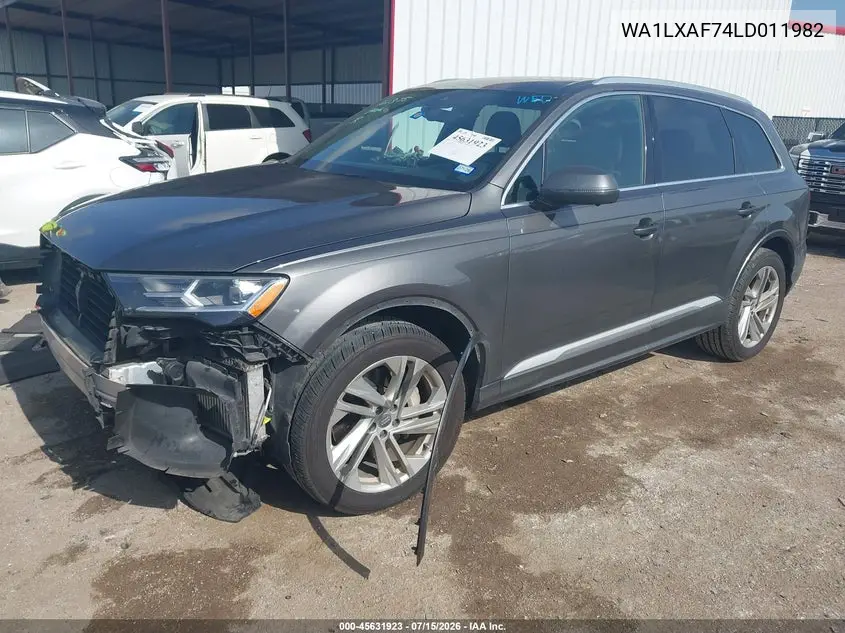 2020 Audi Q7 Premium Plus 55 Tfsi Quattro Tiptronic VIN: WA1LXAF74LD011982 Lot: 45631923