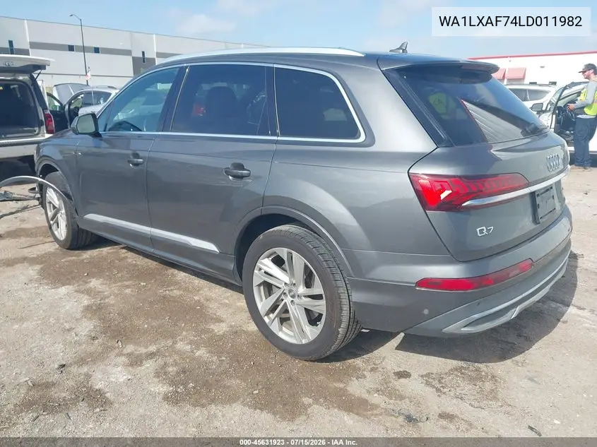 2020 Audi Q7 Premium Plus 55 Tfsi Quattro Tiptronic VIN: WA1LXAF74LD011982 Lot: 45631923