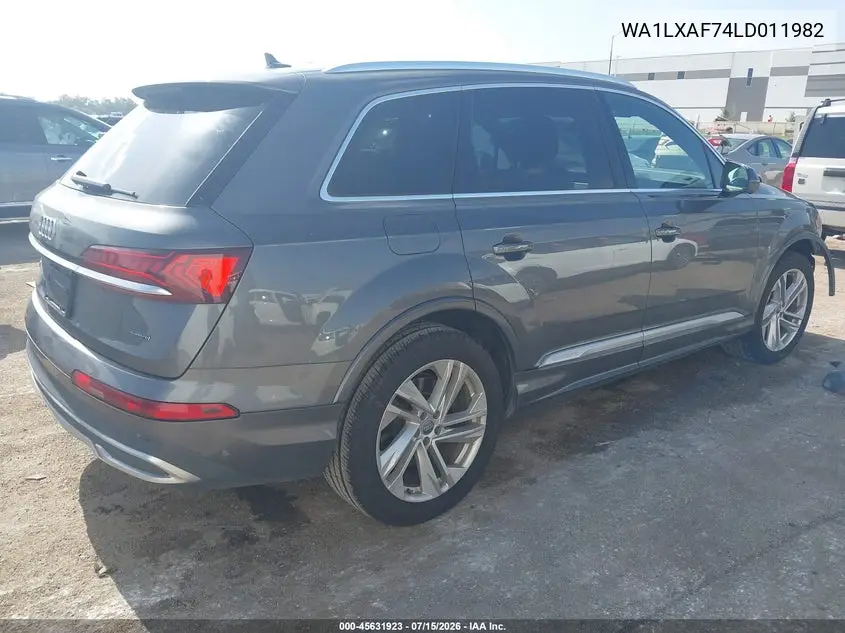 2020 Audi Q7 Premium Plus 55 Tfsi Quattro Tiptronic VIN: WA1LXAF74LD011982 Lot: 45631923