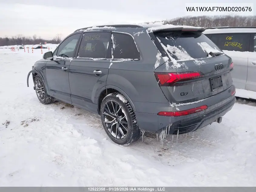 2021 Audi Q7 55 Technik VIN: WA1WXAF70MD020676 Lot: 12522358