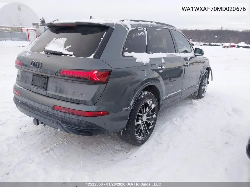 2021 Audi Q7 55 Technik VIN: WA1WXAF70MD020676 Lot: 12522358
