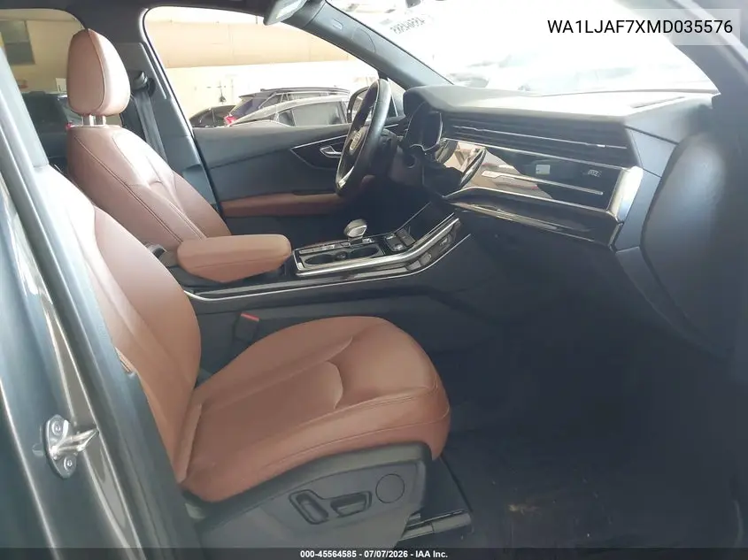 2021 Audi Q7 Premium Plus 45 Tfsi Quattro Tiptronic VIN: WA1LJAF7XMD035576 Lot: 45564585