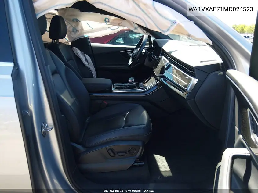 2021 Audi Q7 Prestige 55 Tfsi Quattro Tiptronic VIN: WA1VXAF71MD024523 Lot: 45619524