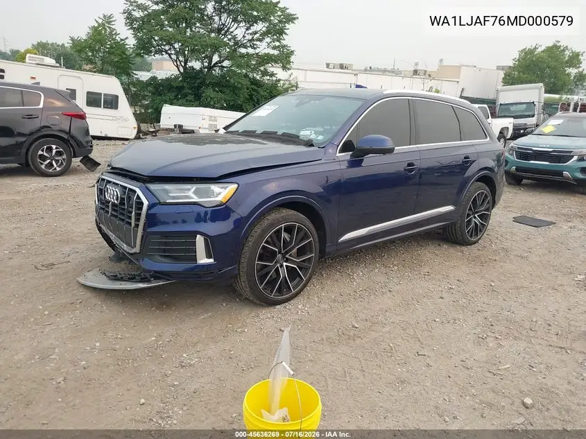 2021 Audi Q7 Premium Plus VIN: WA1LJAF76MD000579 Lot: 45636269