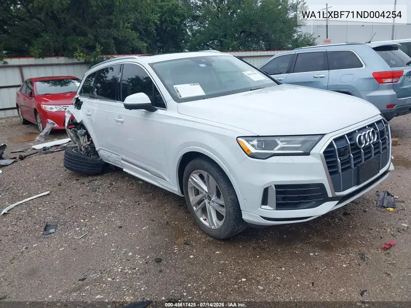 2022 Audi Q7 Premium Plus 55 Tfsi Quattro Tiptronic VIN: WA1LXBF71ND004254 Lot: 45617425