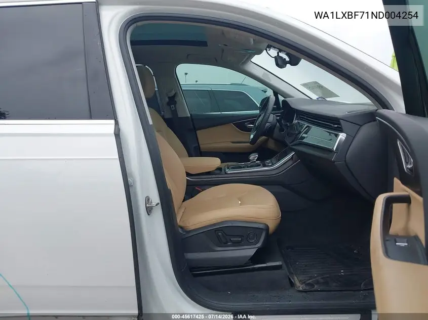 2022 Audi Q7 Premium Plus 55 Tfsi Quattro Tiptronic VIN: WA1LXBF71ND004254 Lot: 45617425