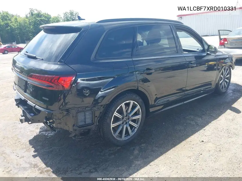 2024 Audi Q7 Premium Plus 45 Tfsi Quattro Tiptronic VIN: WA1LCBF7XRD010331 Lot: 45362938