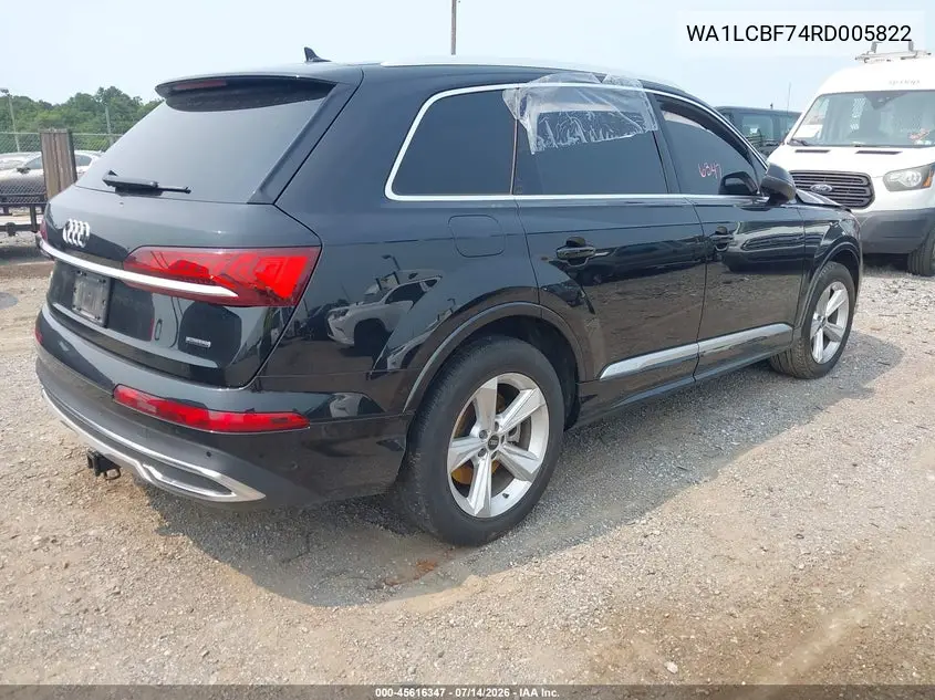 2024 Audi Q7 Premium Plus 45 Tfsi Quattro Tiptronic VIN: WA1LCBF74RD005822 Lot: 45616347