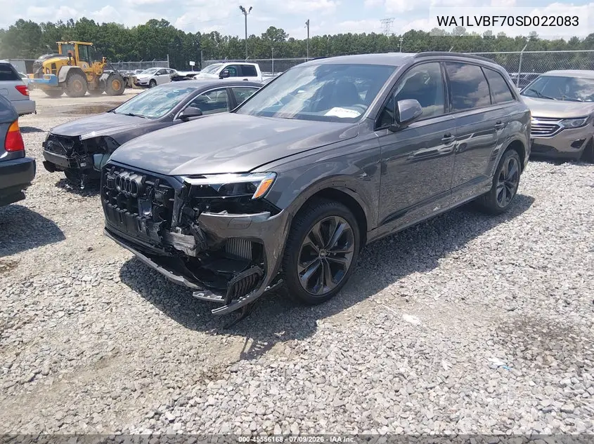 2025 Audi Q7 Premium Plus 55 Tfsi Quattro Tiptronic VIN: WA1LVBF70SD022083 Lot: 45556168