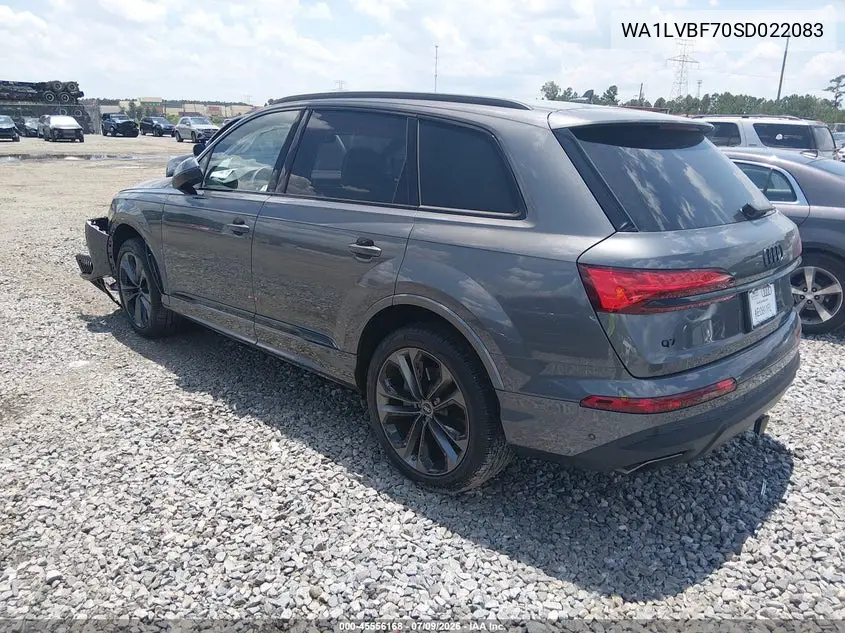 2025 Audi Q7 Premium Plus 55 Tfsi Quattro Tiptronic VIN: WA1LVBF70SD022083 Lot: 45556168