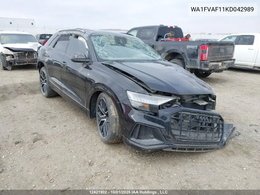 2019 Audi Q8 VIN: WA1FVAF11KD042989 Lot: 12421902