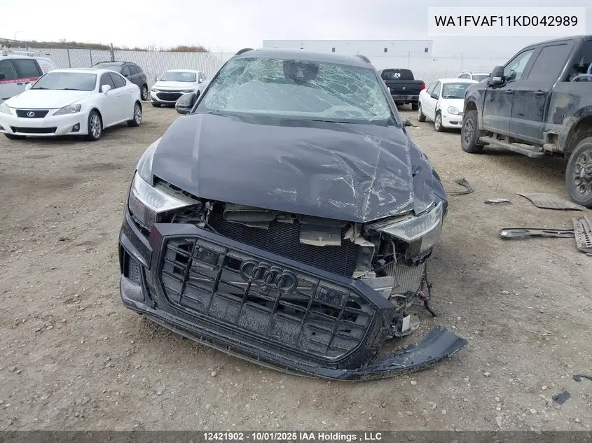 2019 Audi Q8 VIN: WA1FVAF11KD042989 Lot: 12421902