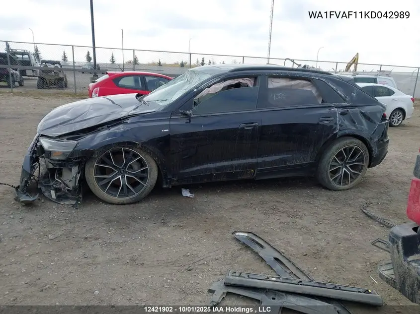 2019 Audi Q8 VIN: WA1FVAF11KD042989 Lot: 12421902