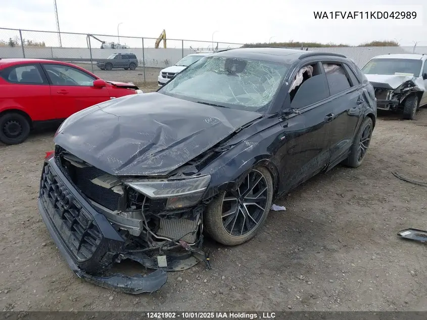 2019 Audi Q8 VIN: WA1FVAF11KD042989 Lot: 12421902