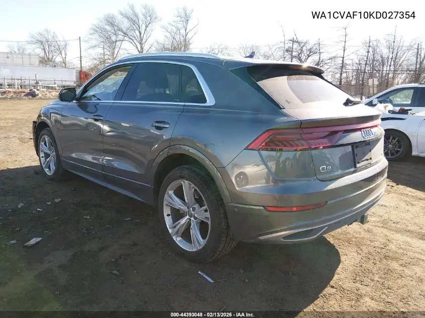 2019 Audi Q8 55 Premium VIN: WA1CVAF10KD027354 Lot: 44393048