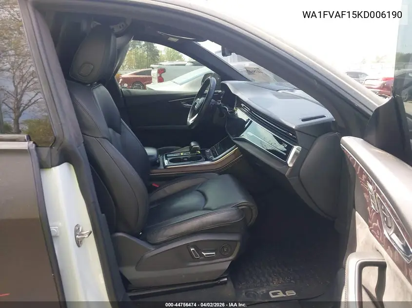 2019 Audi Q8 55 Premium VIN: WA1FVAF15KD006190 Lot: 44756474