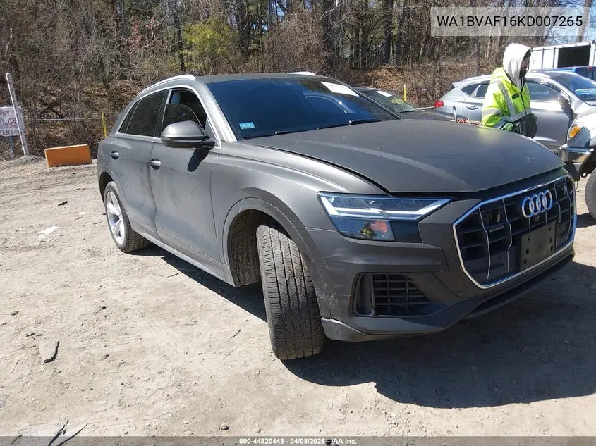 2019 Audi Q8 55 Premium VIN: WA1BVAF16KD007265 Lot: 44820448
