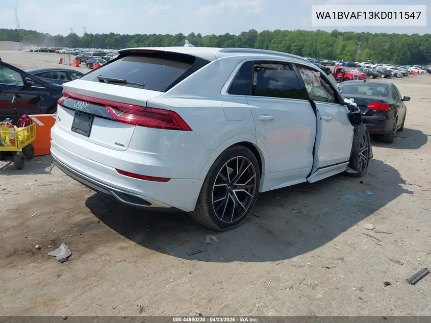 2019 Audi Q8 55 Premium VIN: WA1BVAF13KD011547 Lot: 44950230