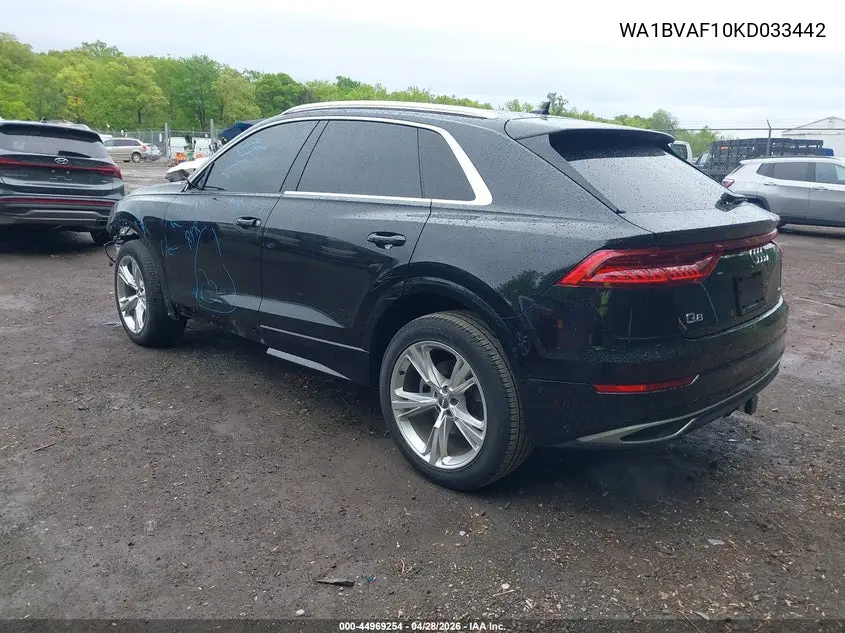 2019 Audi Q8 55 Premium VIN: WA1BVAF10KD033442 Lot: 44969254