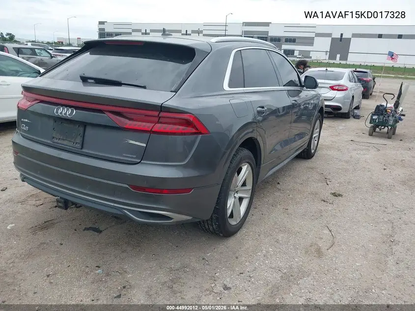 2019 Audi Q8 55 Premium VIN: WA1AVAF15KD017328 Lot: 44992012