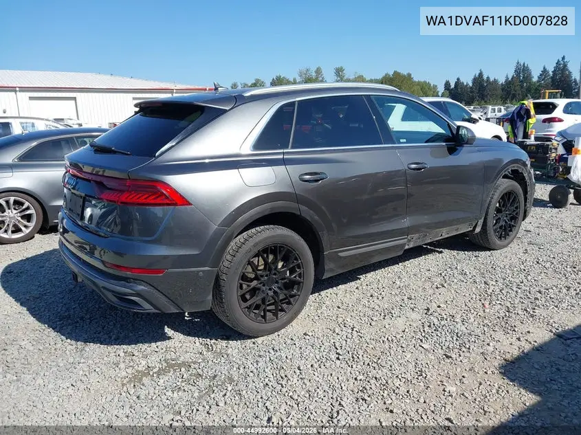 2019 Audi Q8 55 Progressiv VIN: WA1DVAF11KD007828 Lot: 44992600
