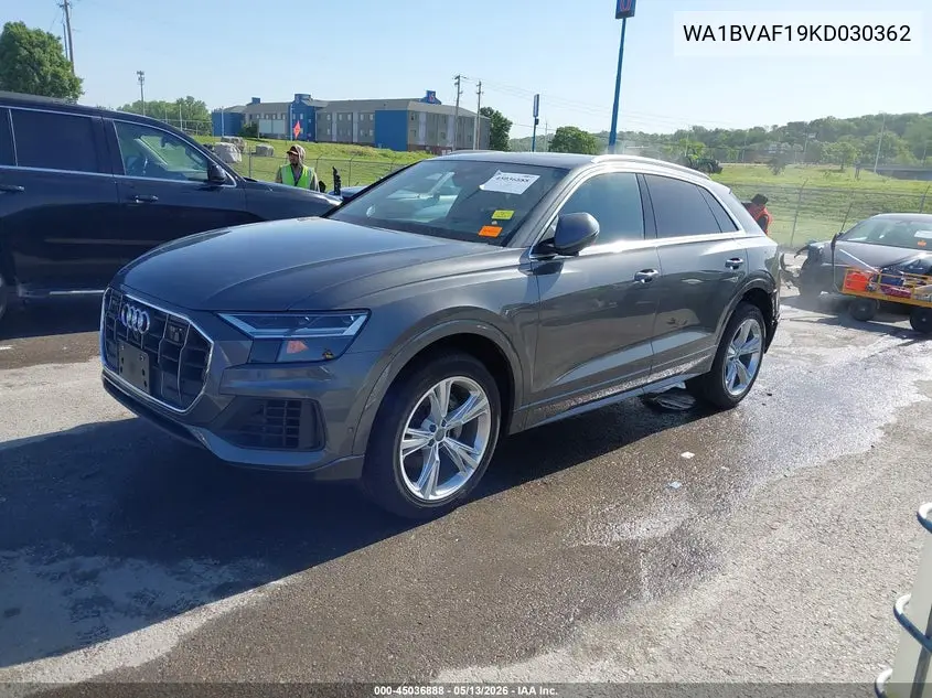 2019 Audi Q8 55 Premium VIN: WA1BVAF19KD030362 Lot: 45036888