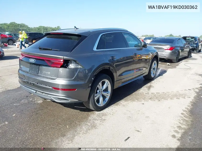 2019 Audi Q8 55 Premium VIN: WA1BVAF19KD030362 Lot: 45036888