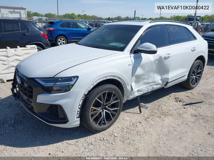 2019 Audi Q8 55 Premium VIN: WA1EVAF10KD040422 Lot: 45059557